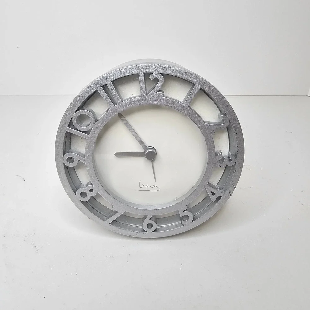 Umbra Silver Modern Cutout Number Desk Alarm Clock Minimalist Decor